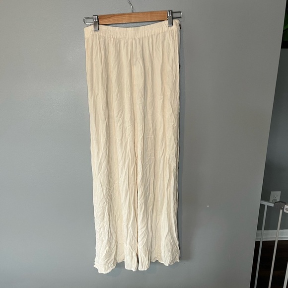 NWT Salty Lemon Gauzy Side Button Beach Pants - Oyster - Picture 4 of 10